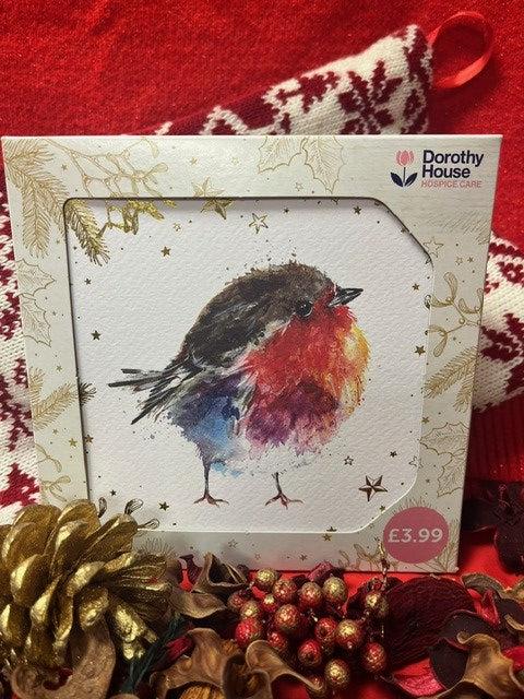 Fluffy Robin Christmas Gold