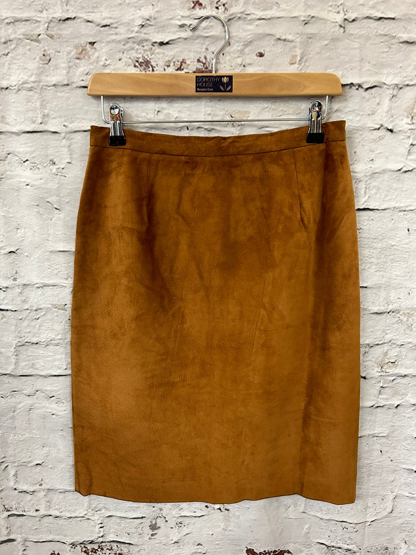 1970s Style Tan Suede Skirt Size 10