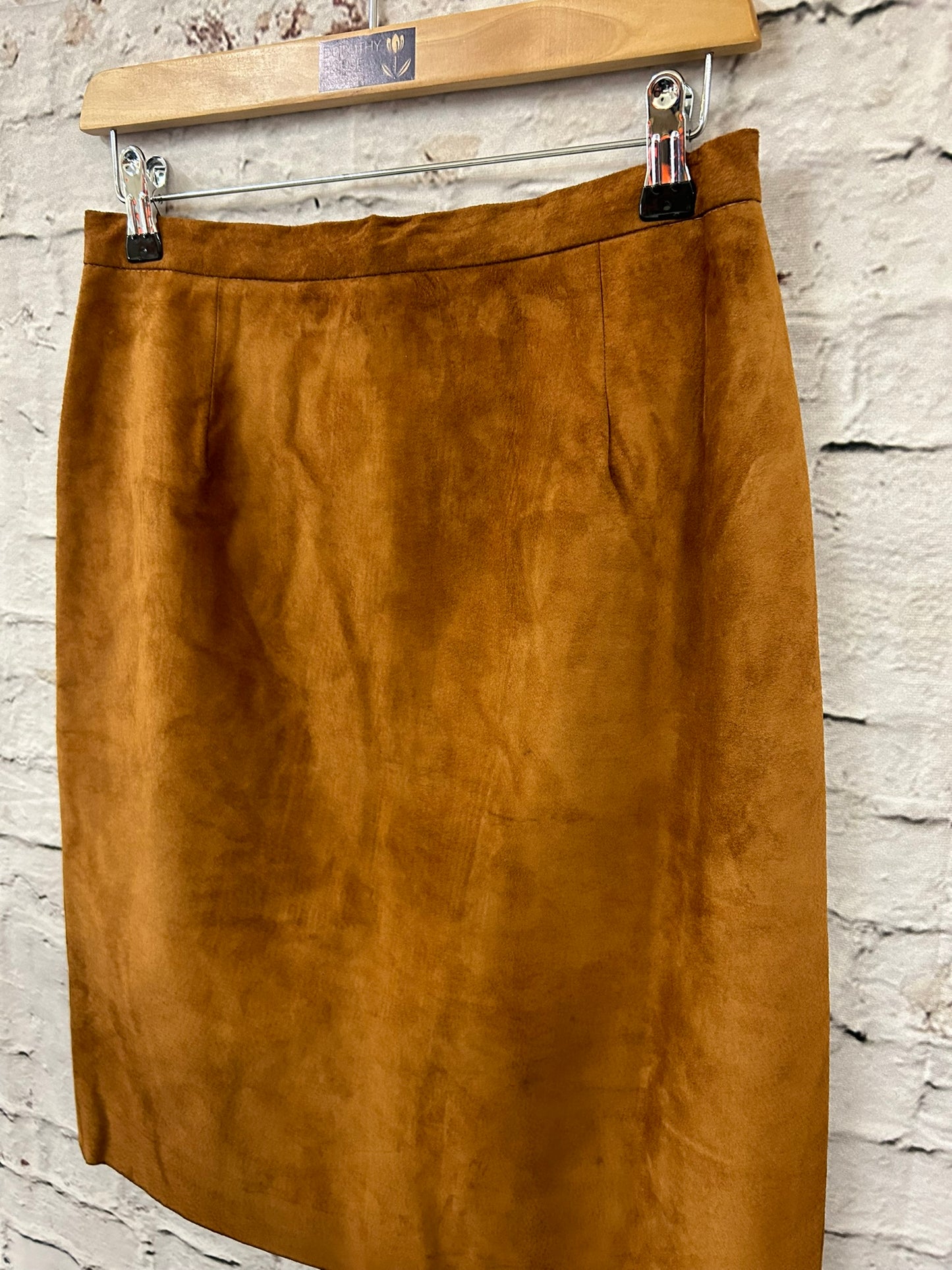 1970s Style Tan Suede Skirt Size 10
