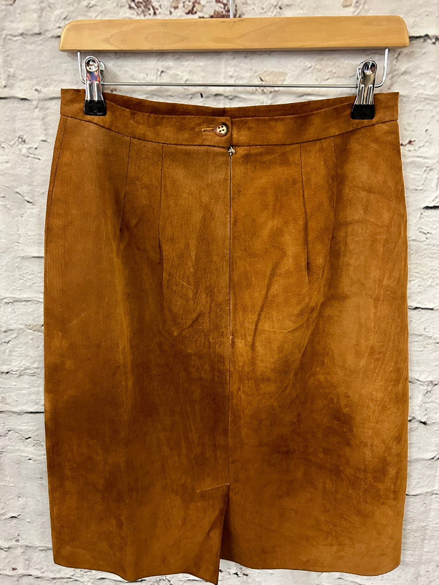 1970s Style Tan Suede Skirt Size 10