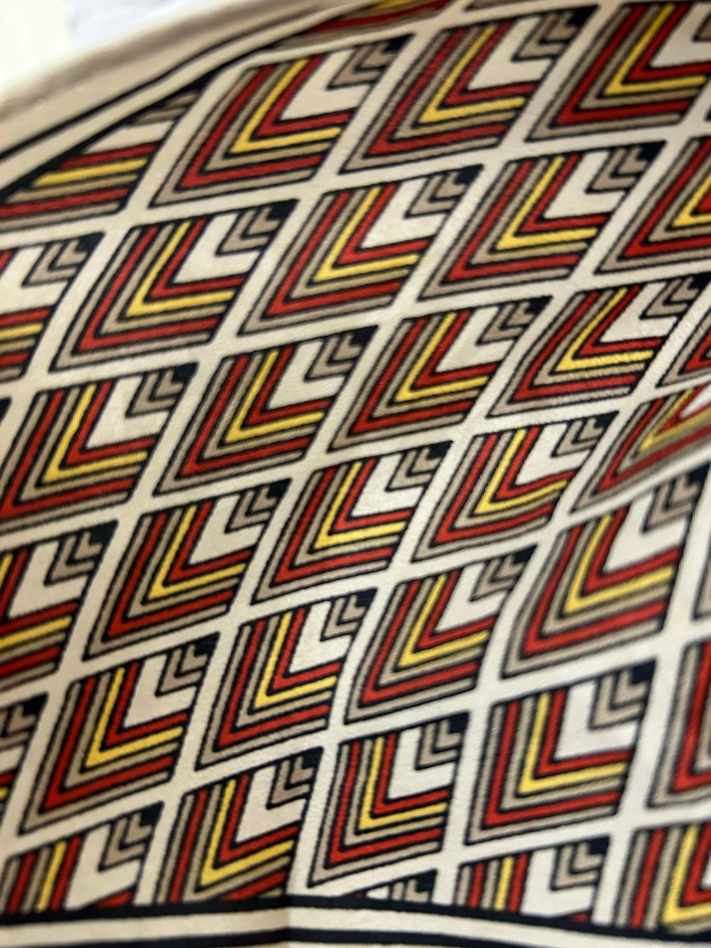 1960s Style Silk Diamond Print Scarf