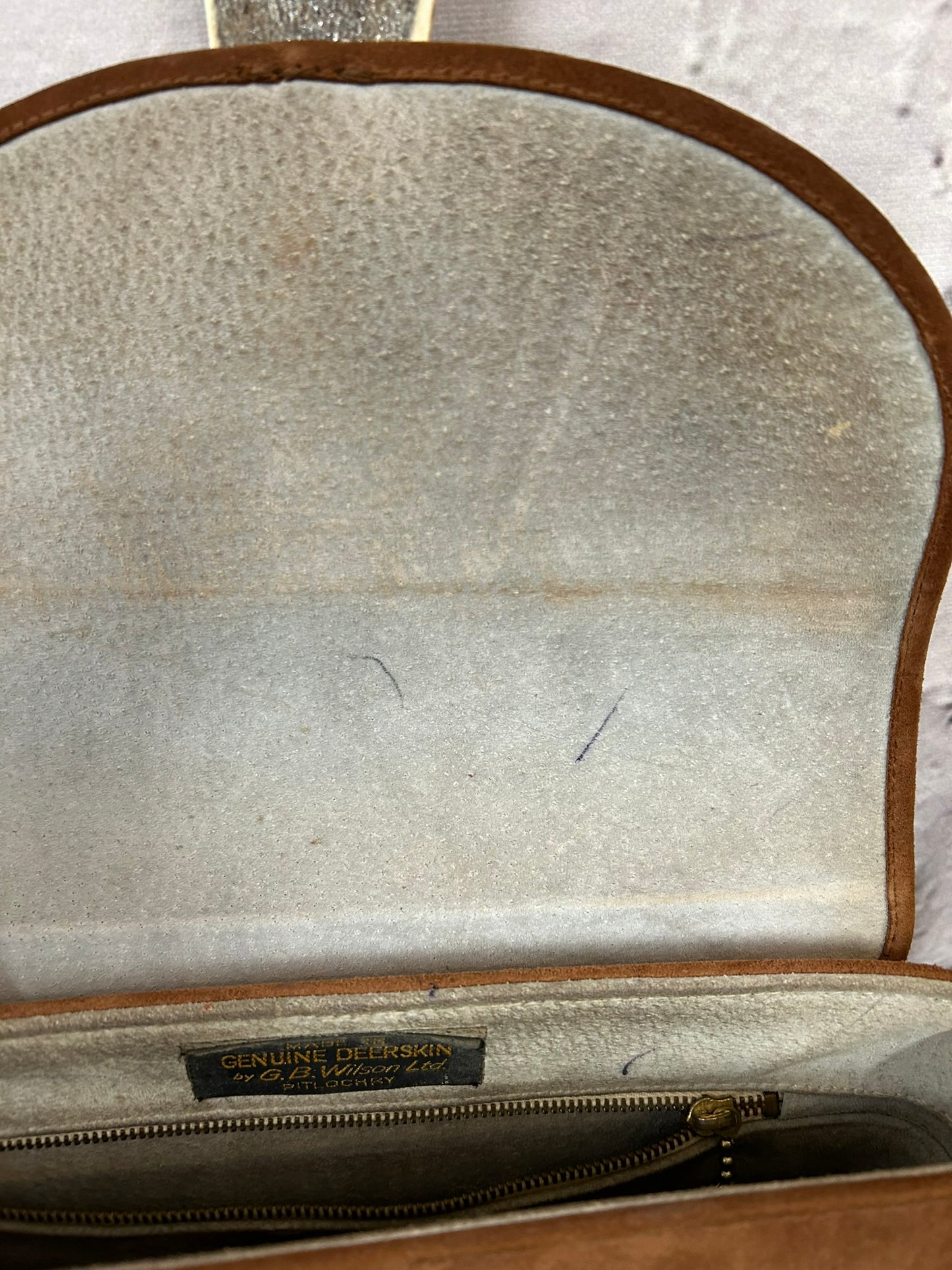 1960s Style Tan Suede Shoulder Bag