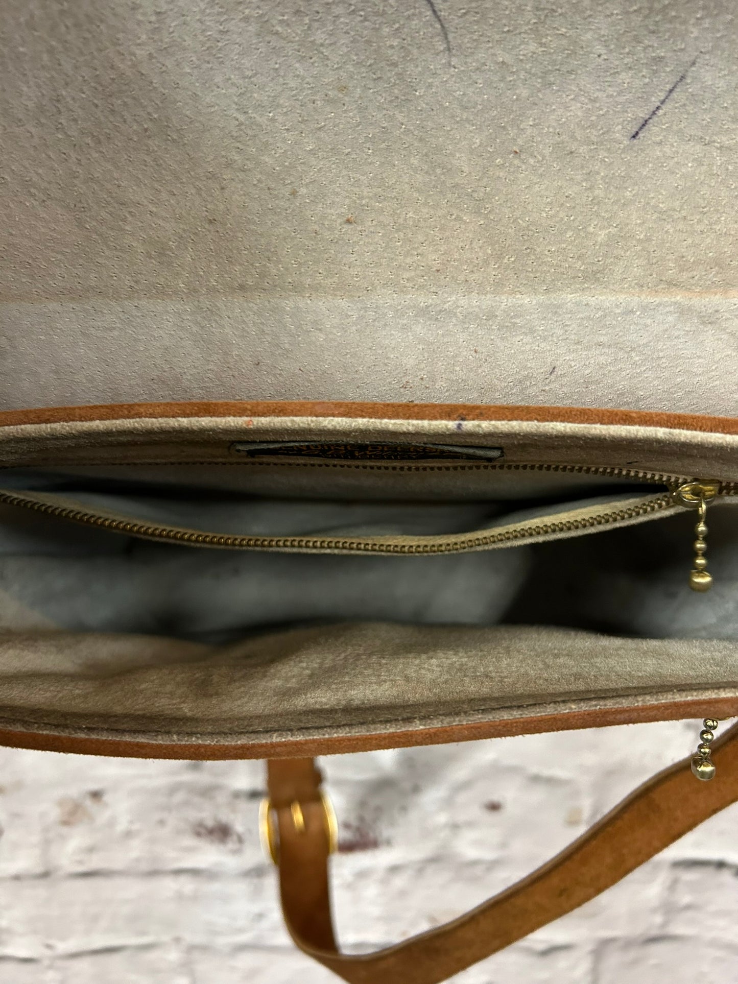 1960s Style Tan Suede Shoulder Bag