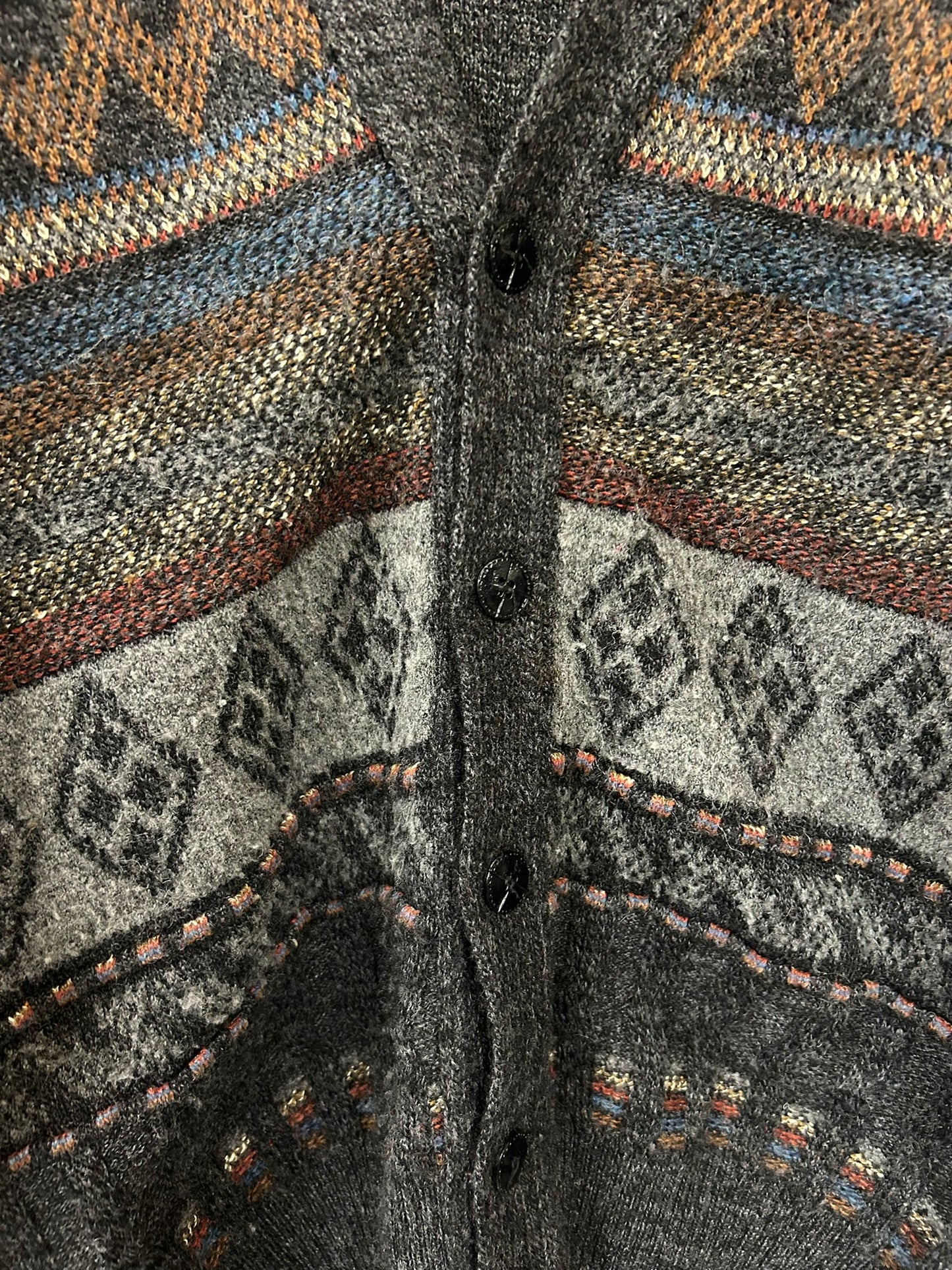 1980s Chunky Oversized Grey Knitted Cardigan Size 18-20