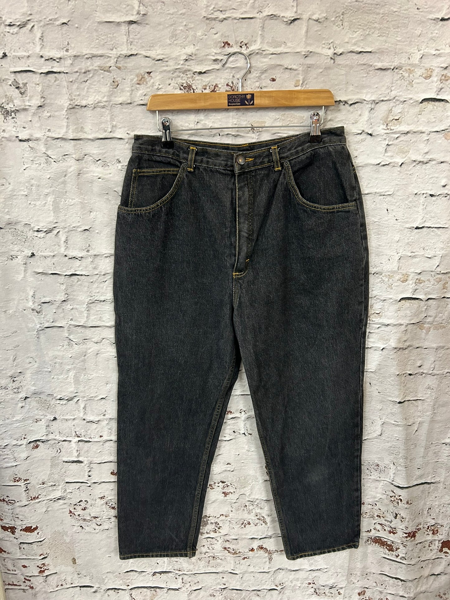 1990s Style Grey High Waisted Jeans Size 14-16