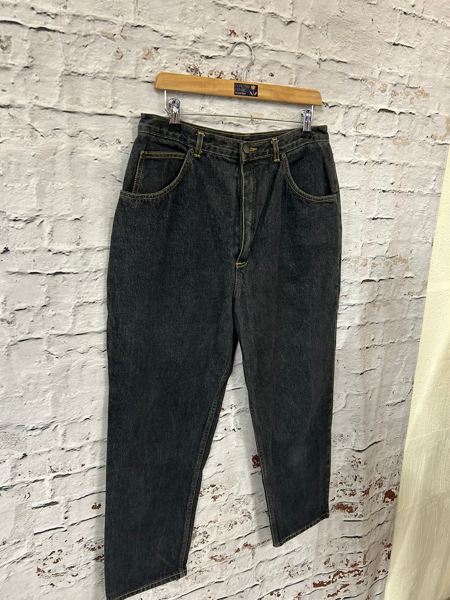 1990s Style Grey High Waisted Jeans Size 14-16