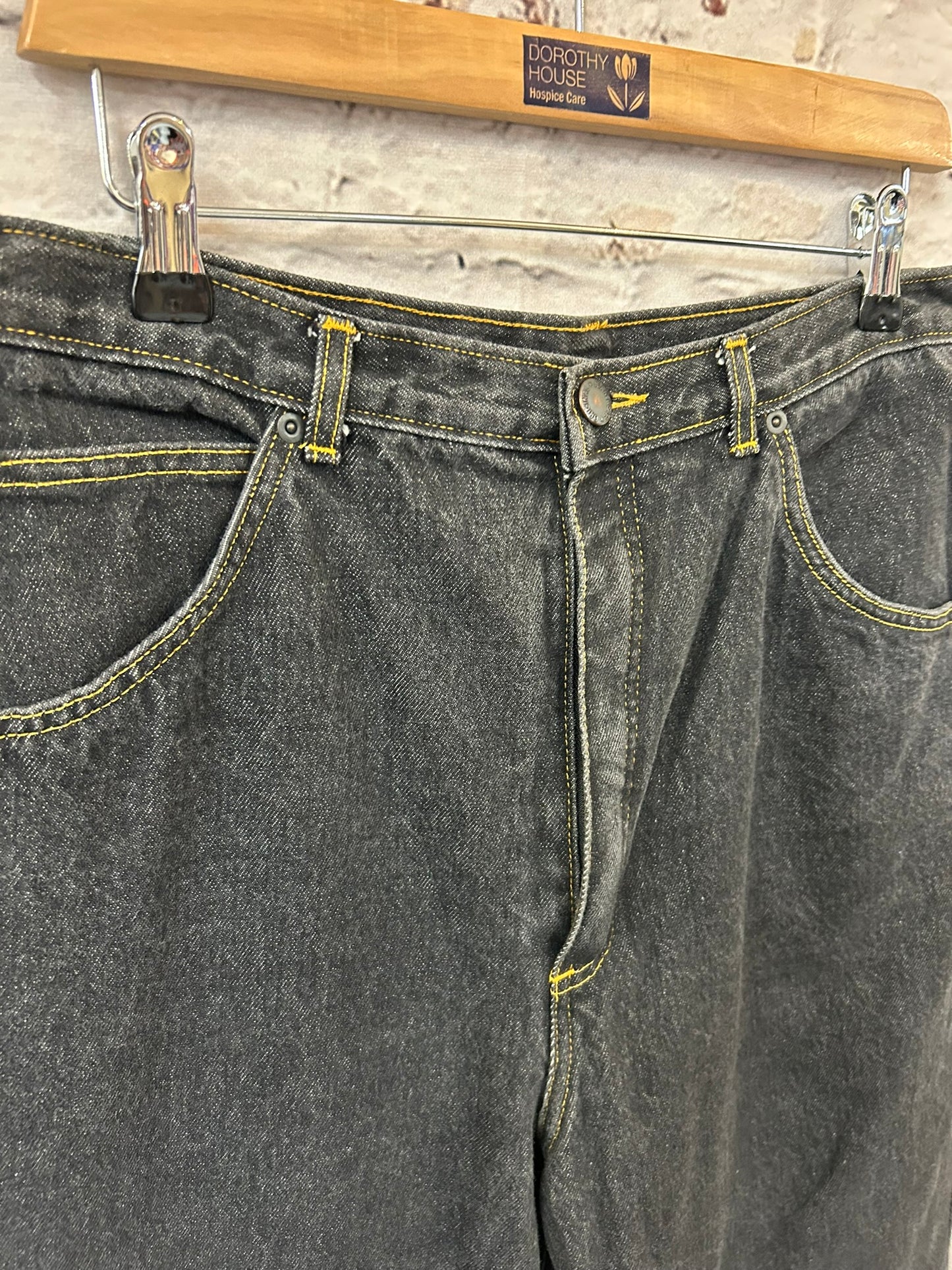 1990s Style Grey High Waisted Jeans Size 14-16