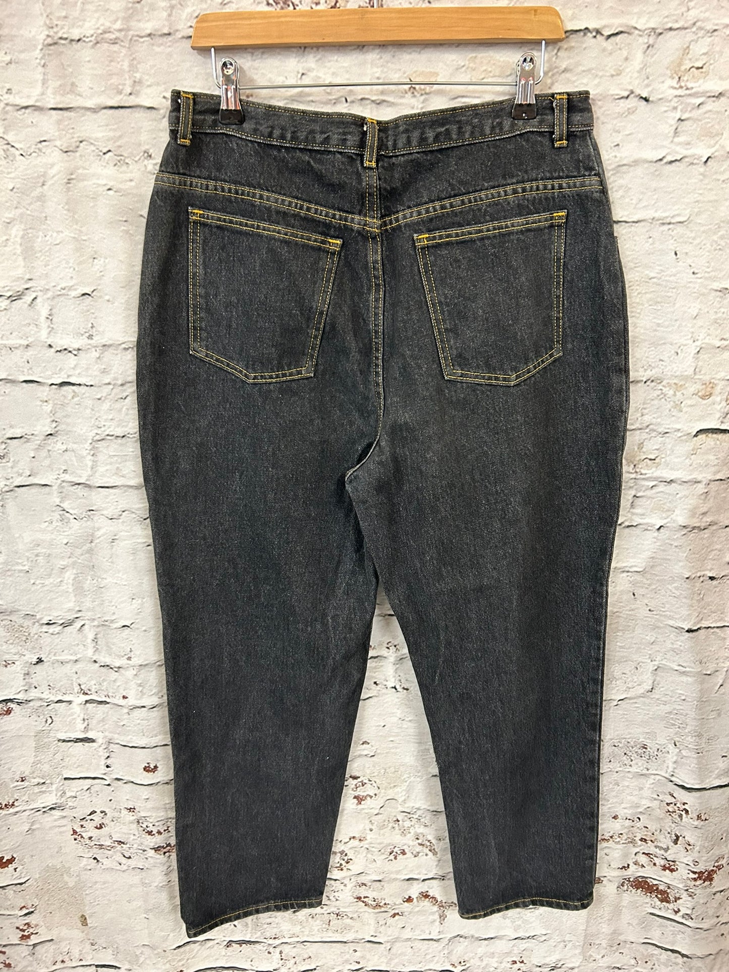 1990s Style Grey High Waisted Jeans Size 14-16