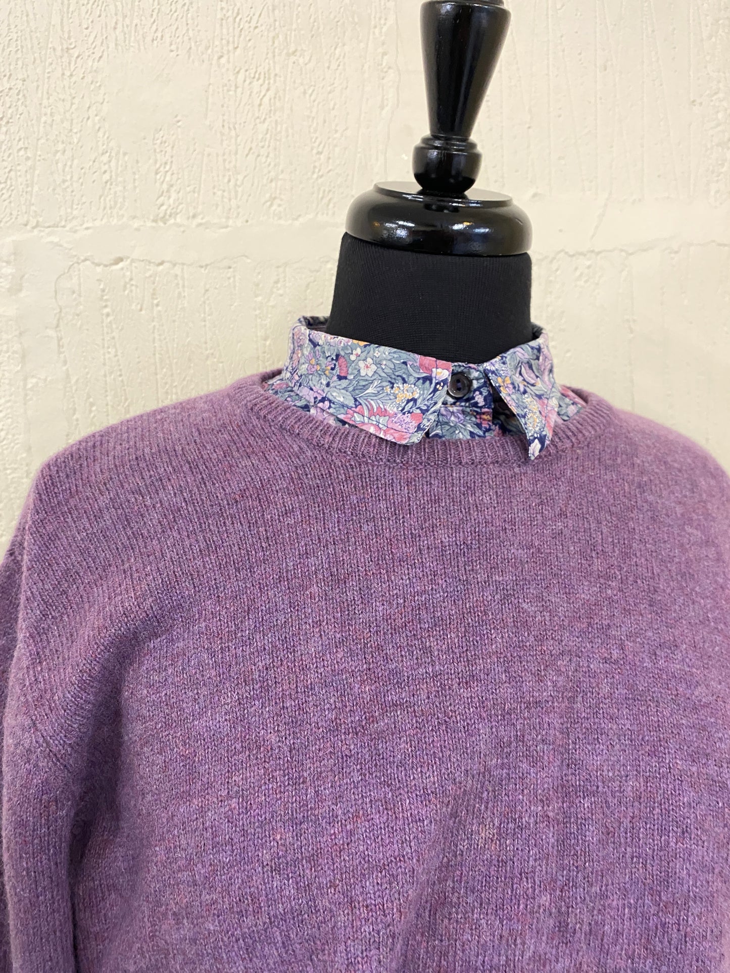 Purple knit round neck jumper Size S