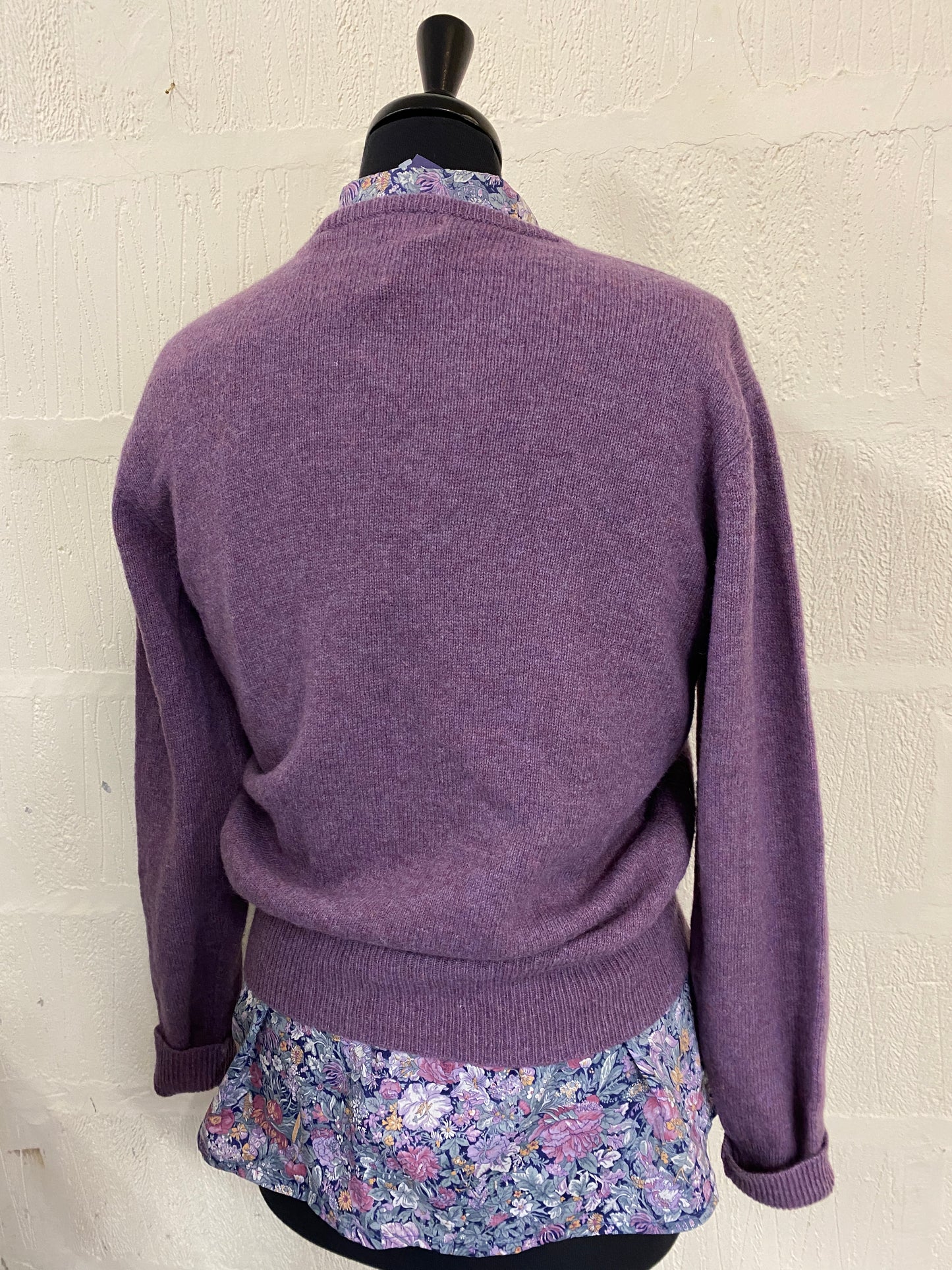 Purple knit round neck jumper Size S