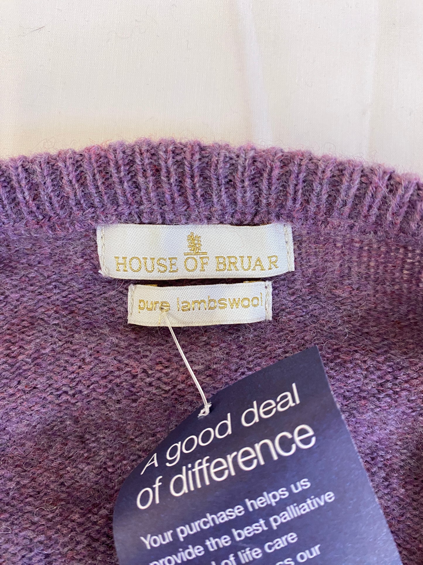 Purple knit round neck jumper Size S