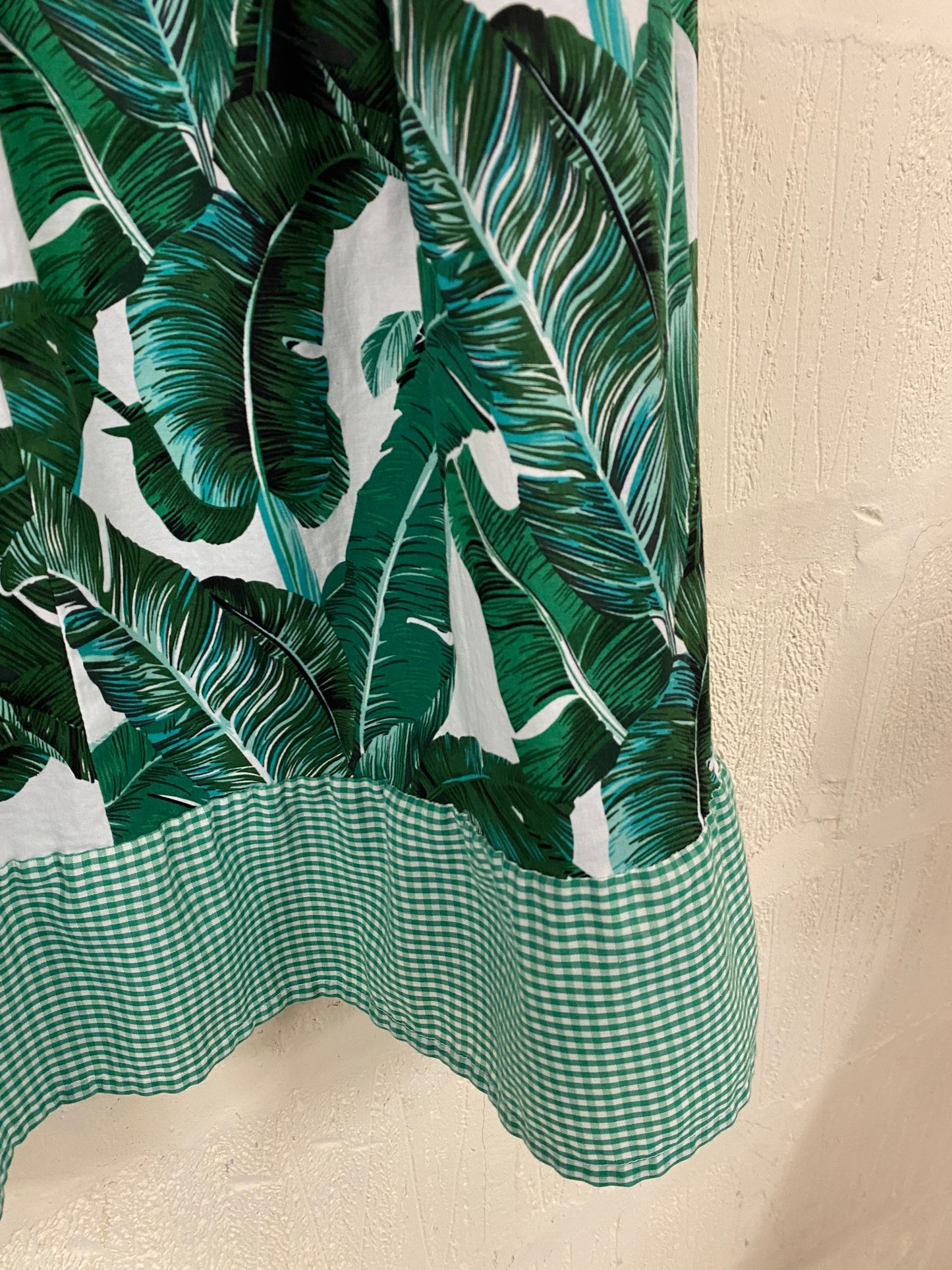 Hand Made Gingham and Palm Print Skirt 8-10