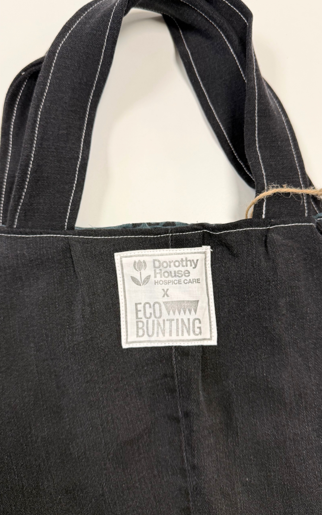 Threads for Care - Reworked Tote Bag in Black Denim