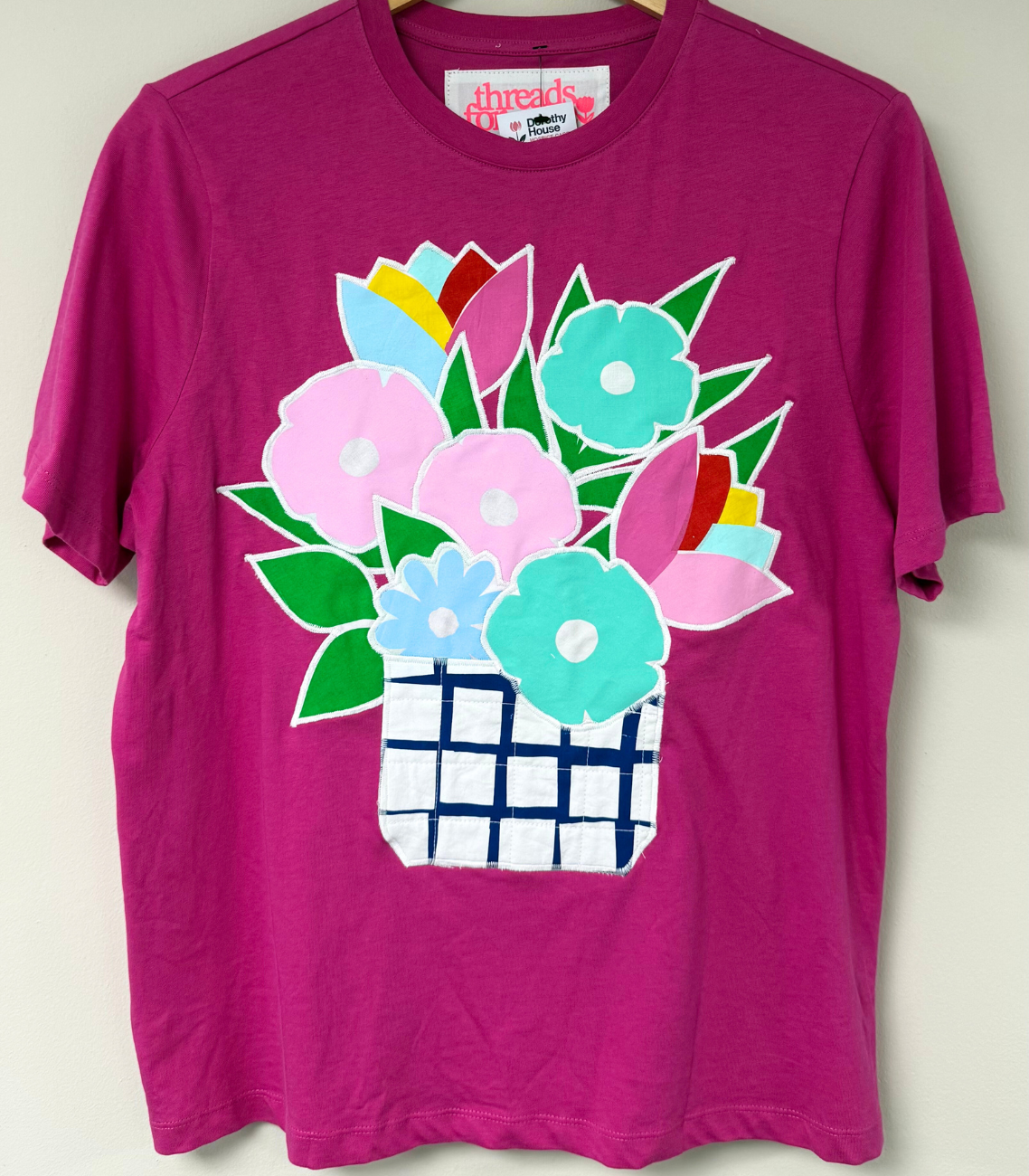 Threads for Care - Reworked T-Shirt in Fuchsia