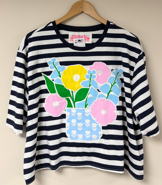 Threads for Care - Reworked Striped T-Shirt