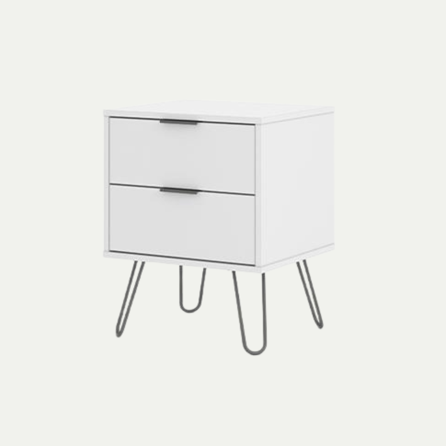 White 2 drawer bedside table