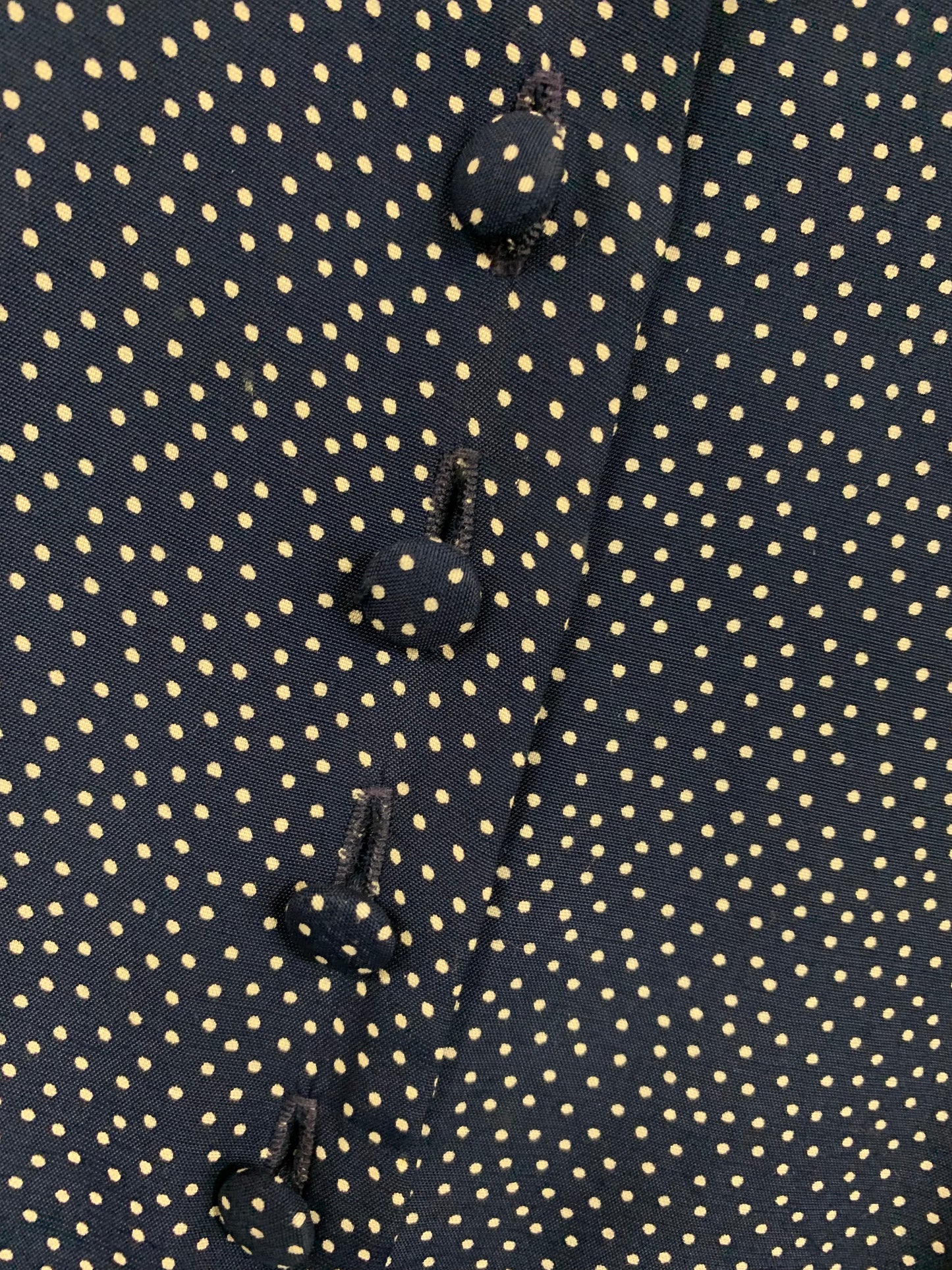 Vintage Navy with White Dots Laura Ashley Midaxi Dress Size 12