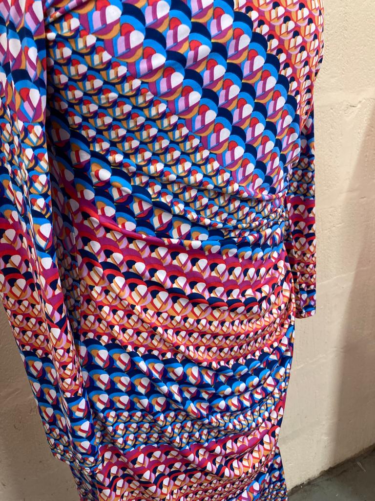 Preloved Onjenu Multicoloured Midi Dress Size 14