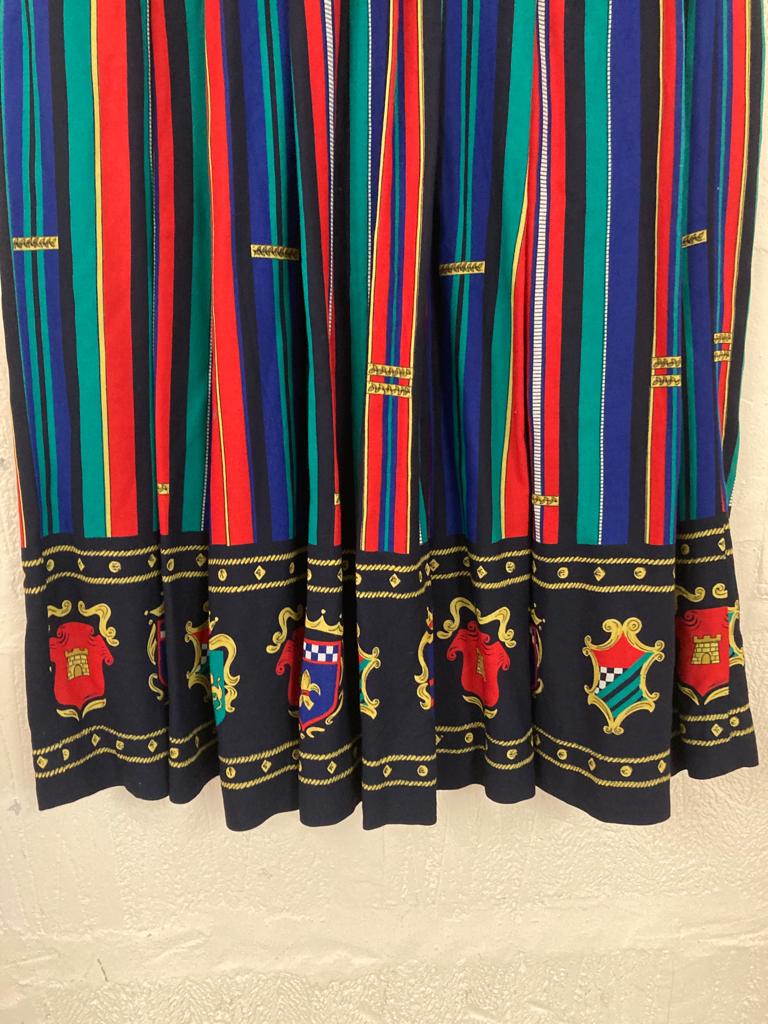 Vintage Red and Blue Multicoloured Skirt Size 6