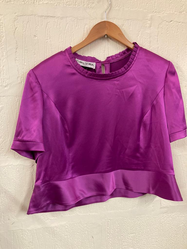 Celine Soria Purple Blouse Size 12-14
