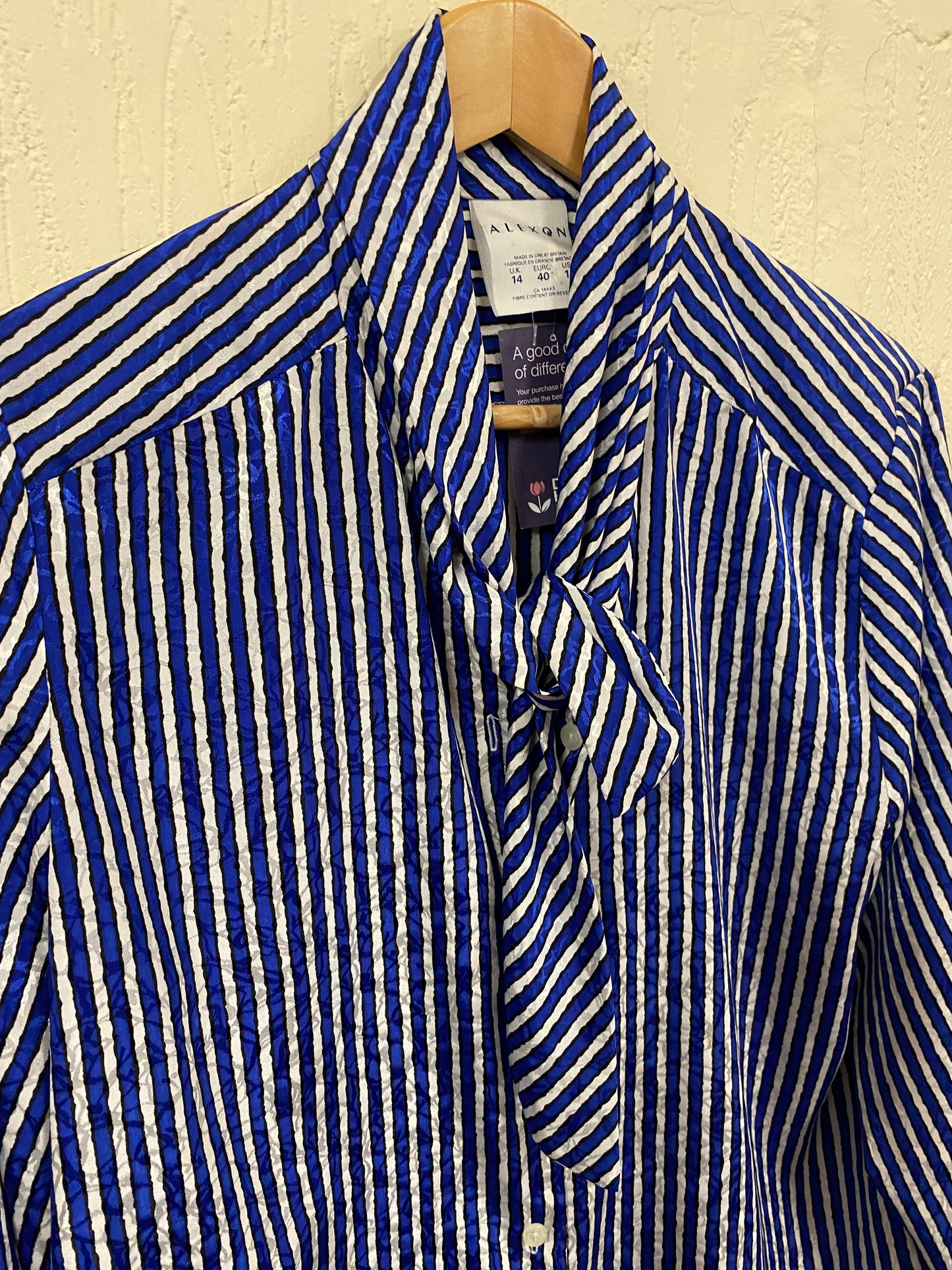 Vintage Blue Striped Shirt Size 12