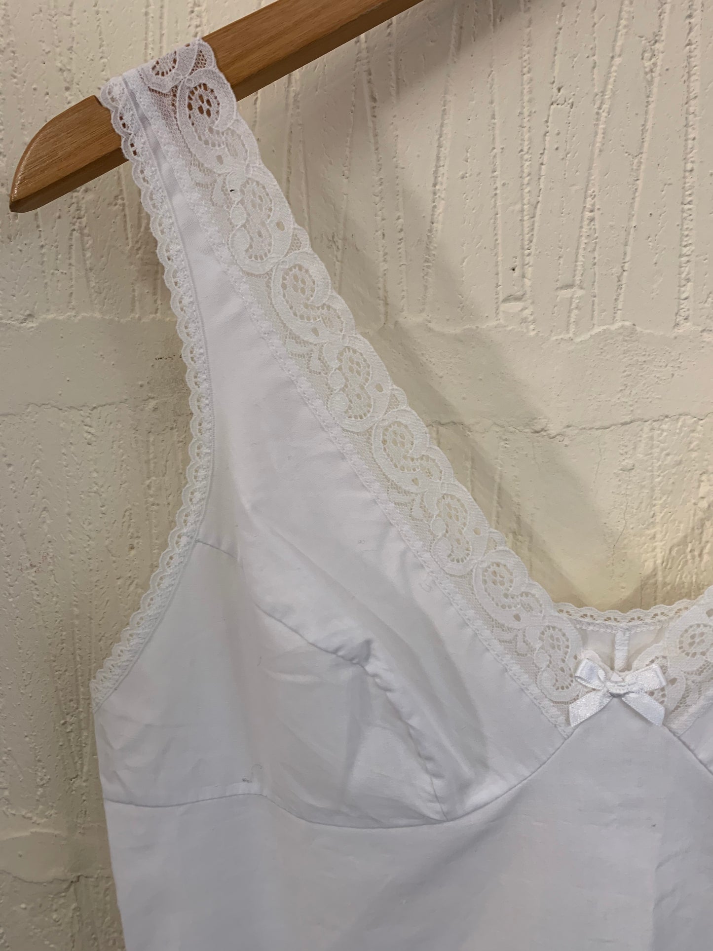 Vintage White Cotton Mix Night Dress Size 12