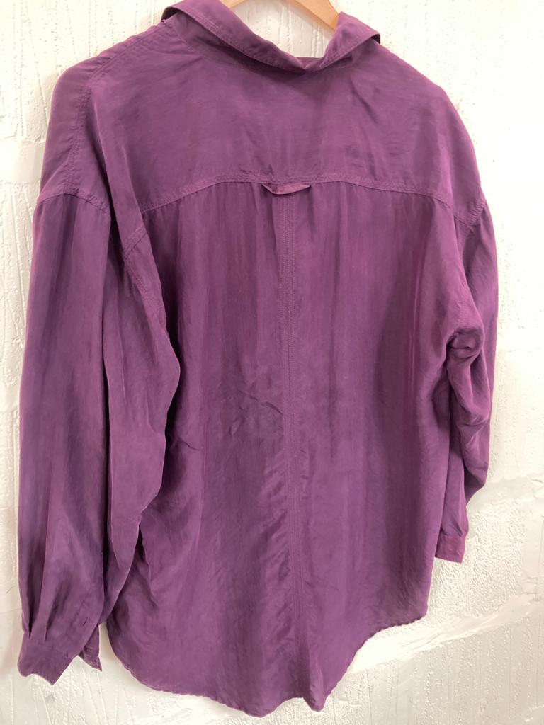 Vintage Plum Silk Blouse Size 16