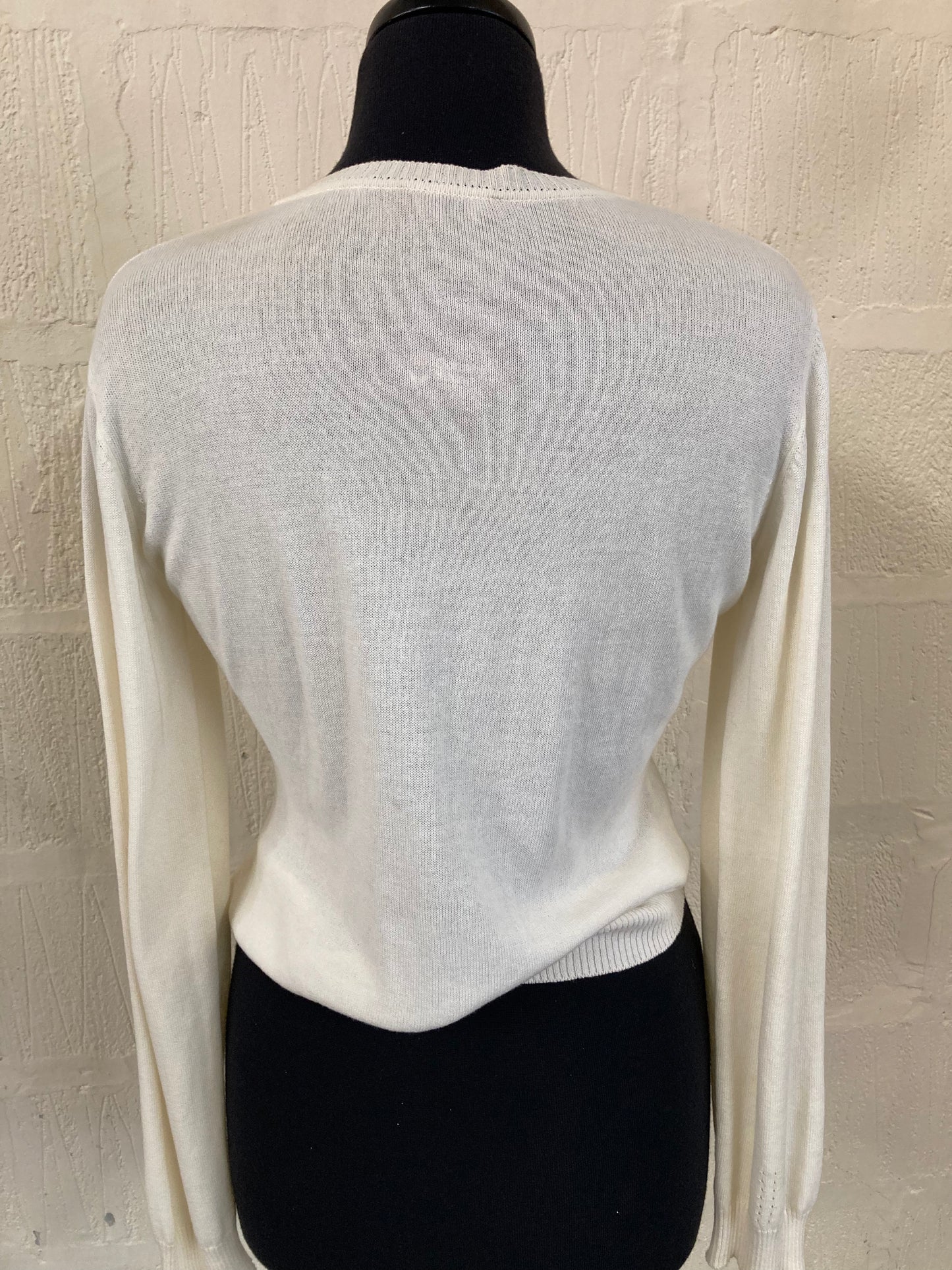 1990s Minimal Soft Cream Mulberry Cardigan Size M