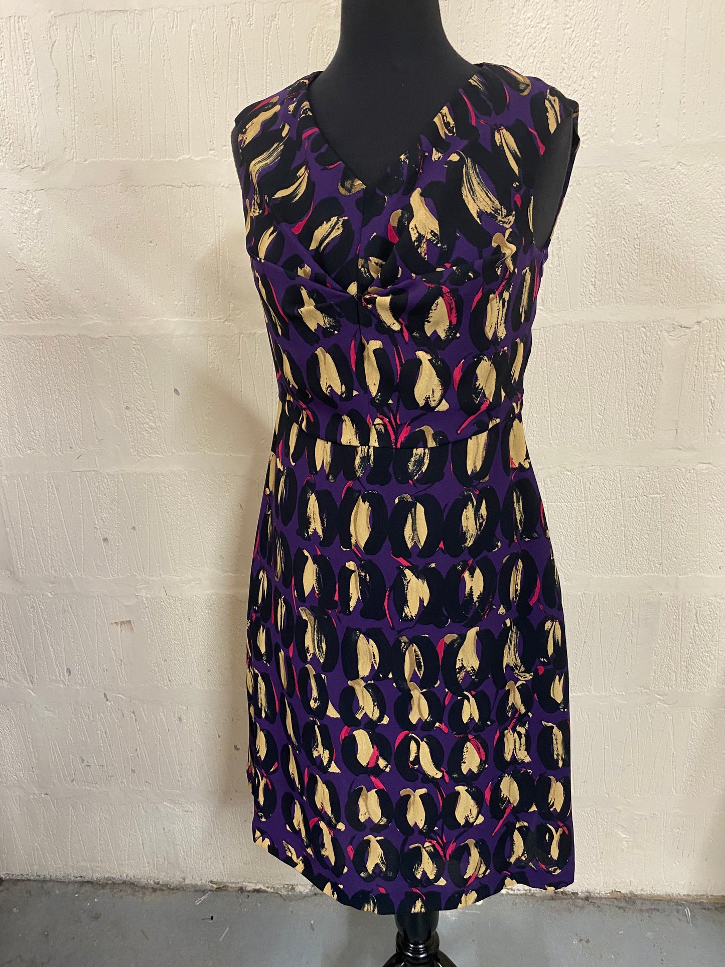 MaxMara Purple Patterned Midi Dress Size 12