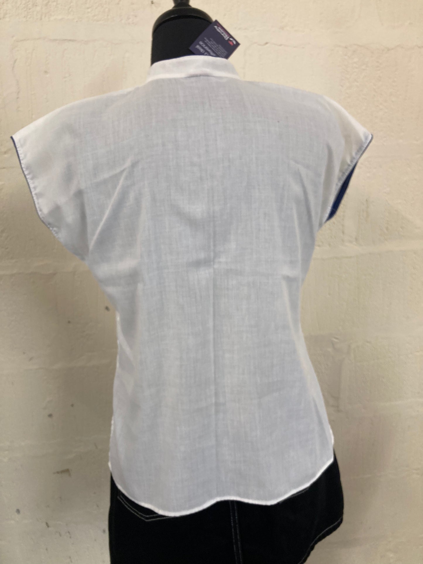 Vintage Cream with Blue Details and Embroidery Shirt Size L