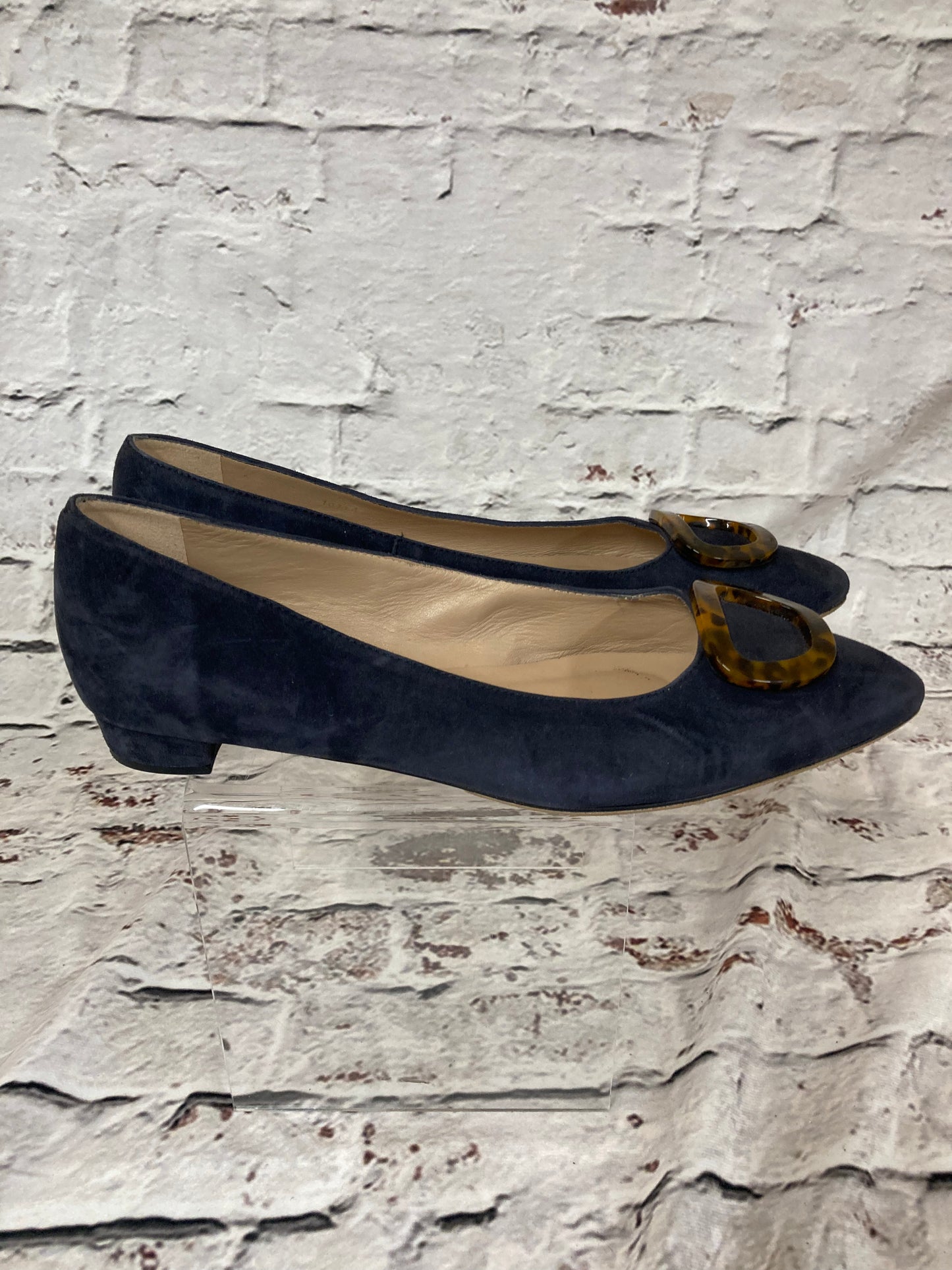 1950s style LK Bennett Grey Suede Pumps With Tortoiseshell Buckle Size 7 (41)