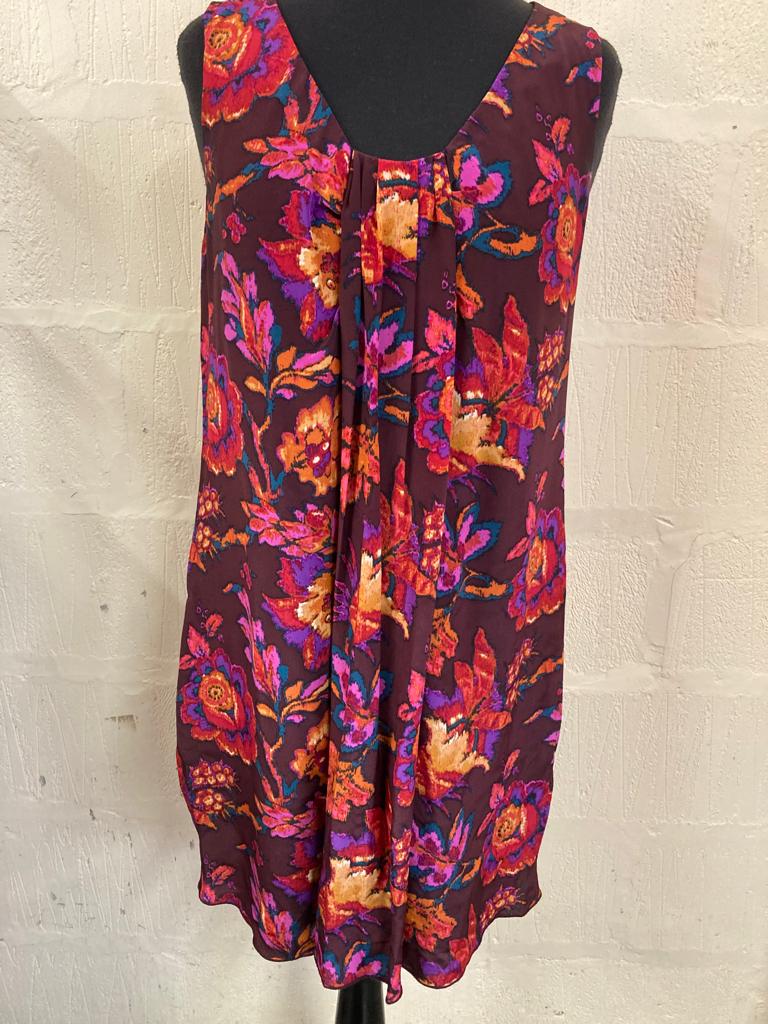 Anna Sui Sleeveless Multicoloured Silk Dress Size M