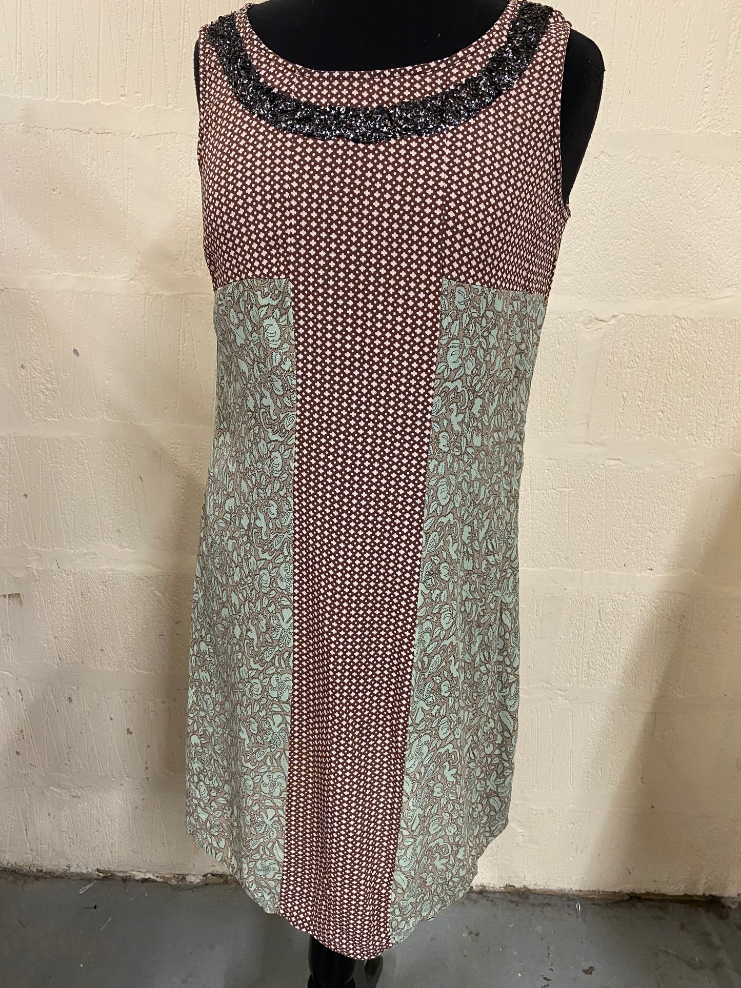 Clements Ribeiro Portobello Patterned Sleeveless Knee Length Dress Size 12