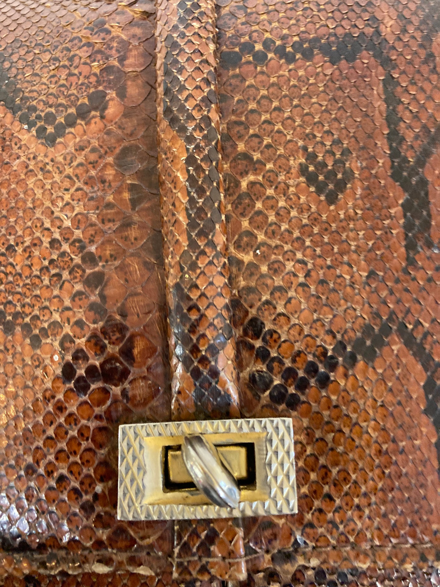 Vintage 1950s Style Snake Skin Handbag.