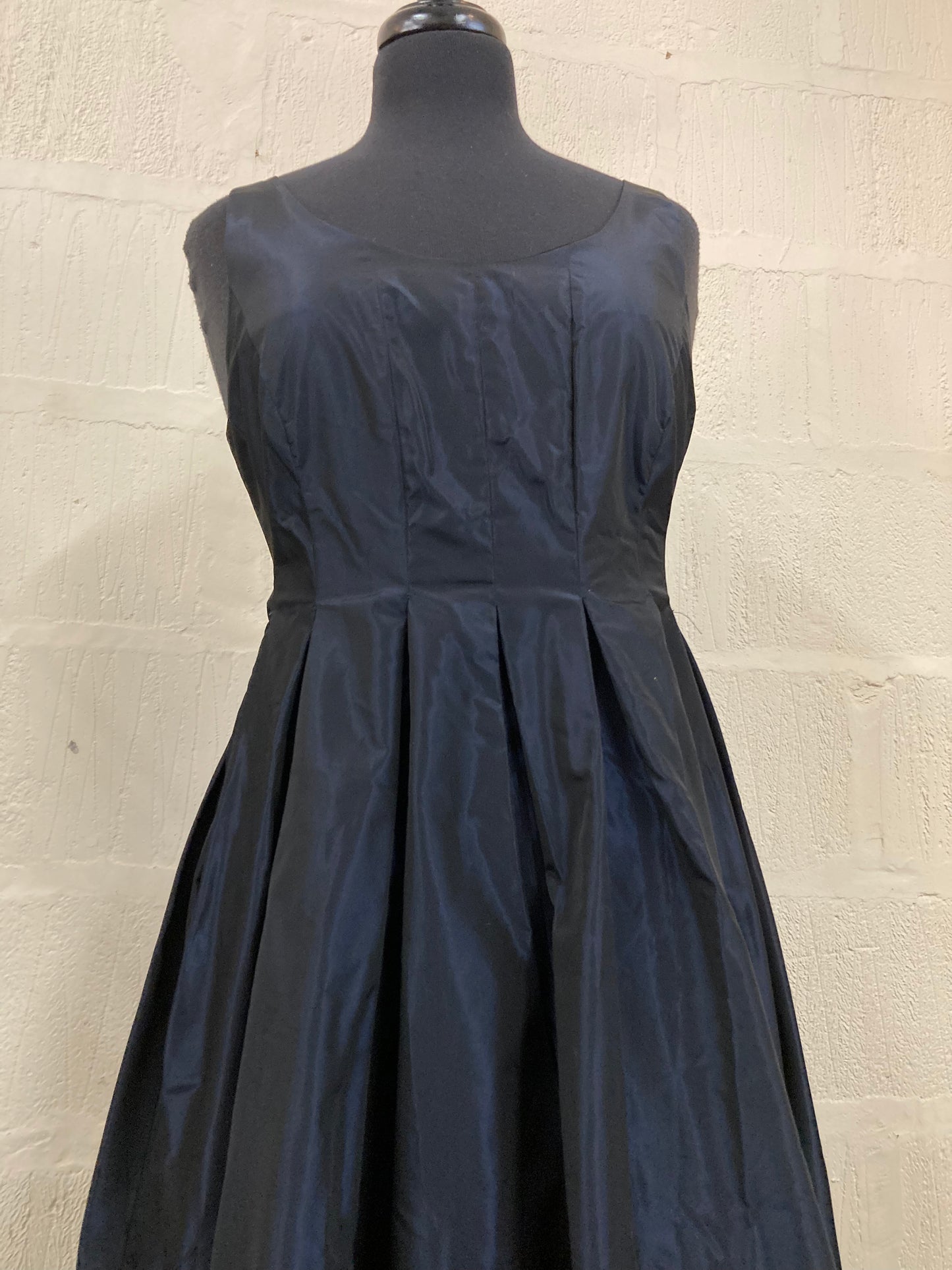 1990s Hand Made Midnight Blue Empire Line Evening Maxi Dress Size 10