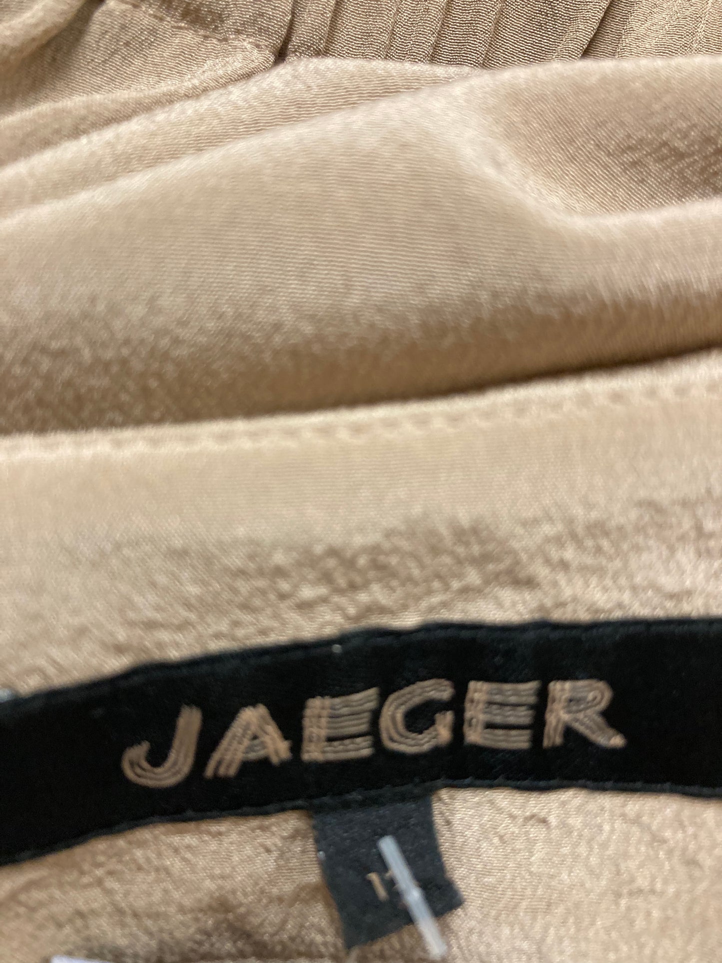 1990s Jaeger Nude Silk Midi Dress Size 12