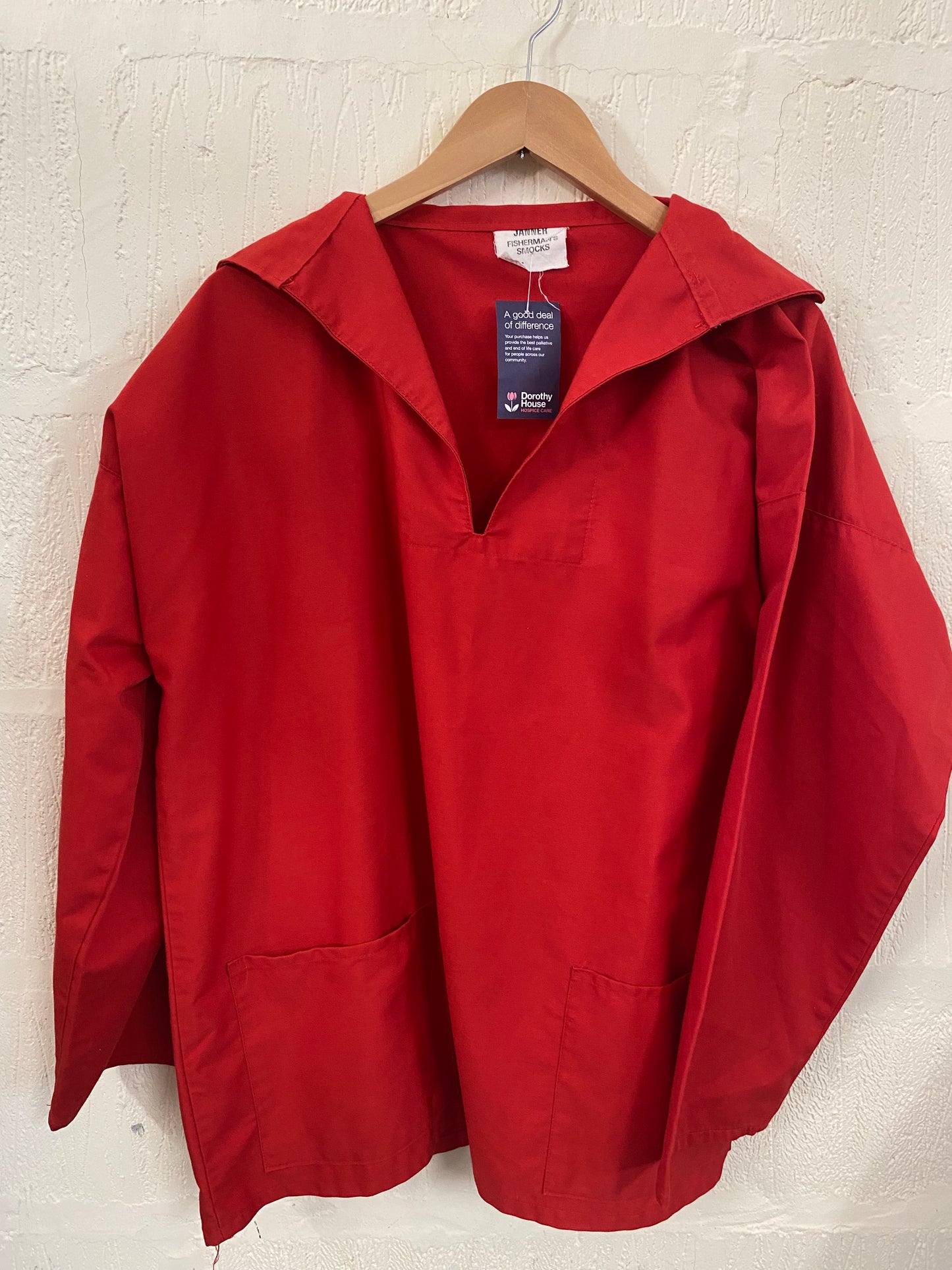 Tomato Red Janner Fishermans Smock Size M-L