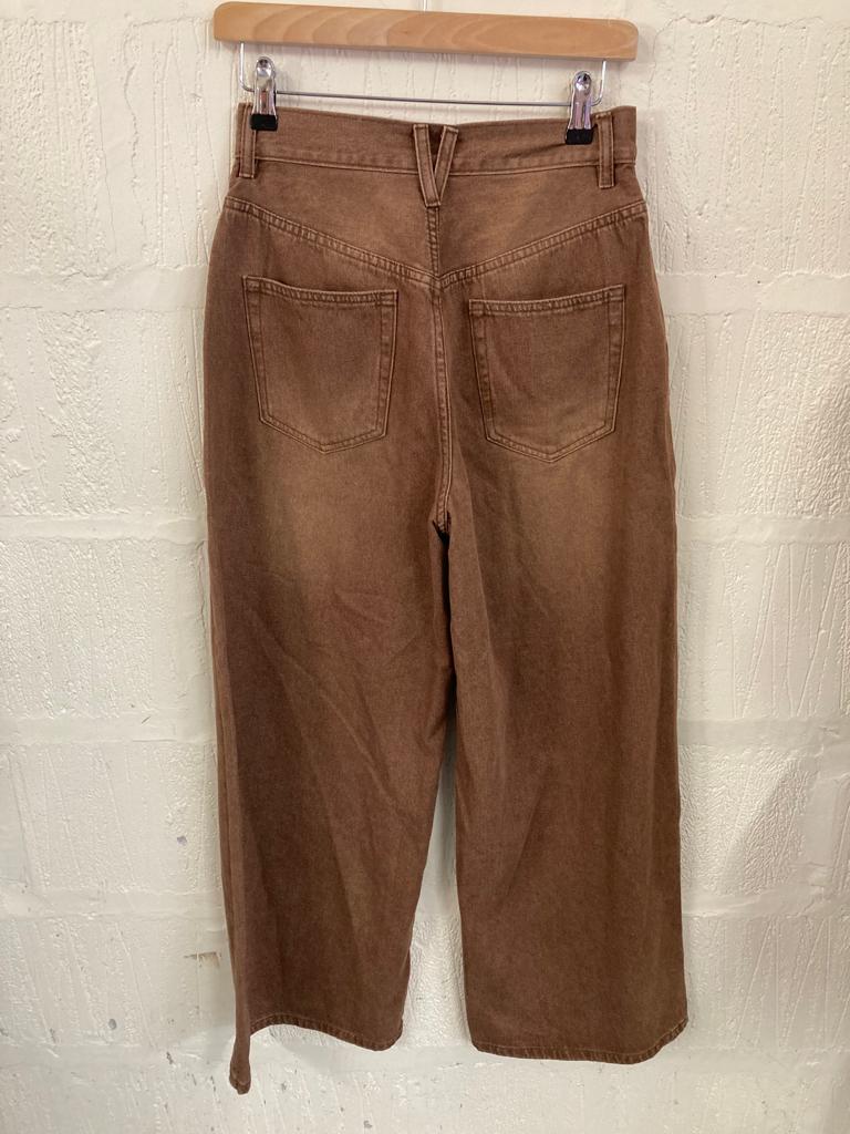 Brown Baggy Flared Jeans Size S