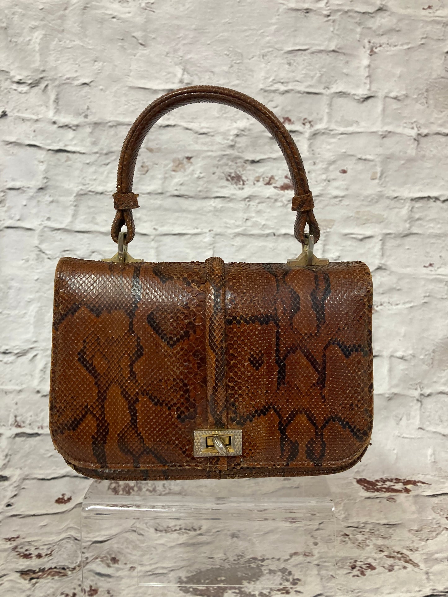 Vintage 1950s Style Snake Skin Handbag.