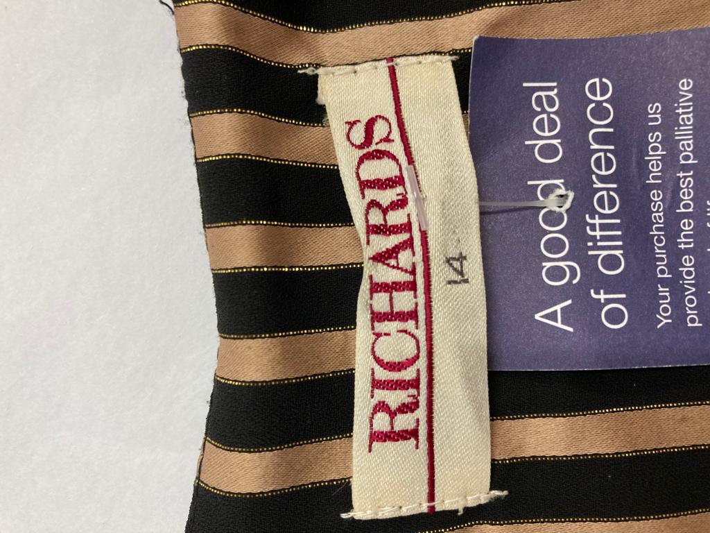 Vintage Richards Black and Gold Striped Top Size 14