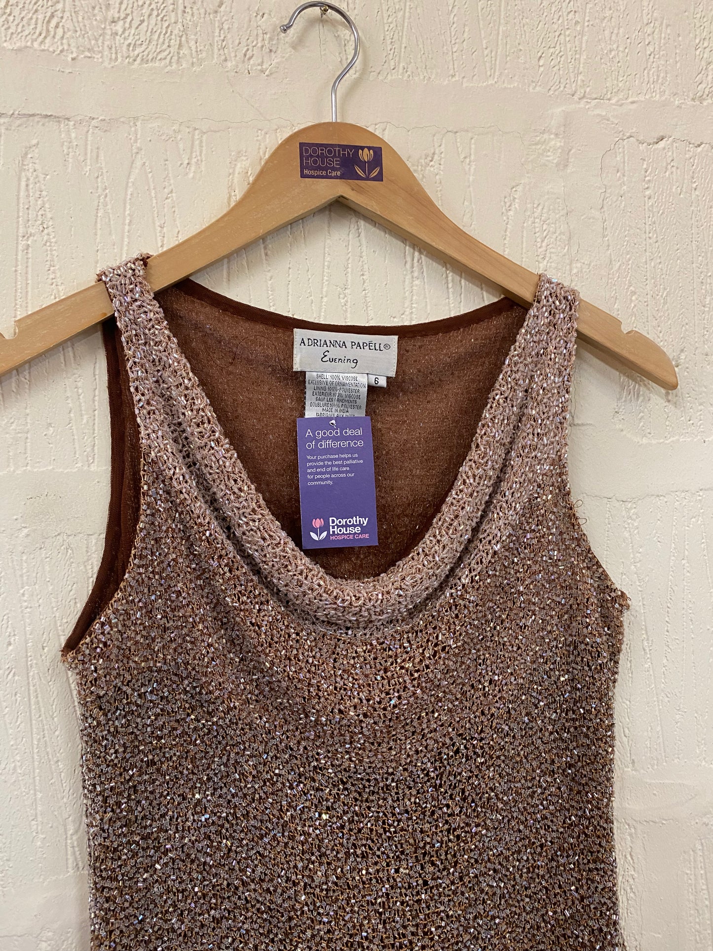 Vintage Italian Designer Camisole Beaded Top Size 10