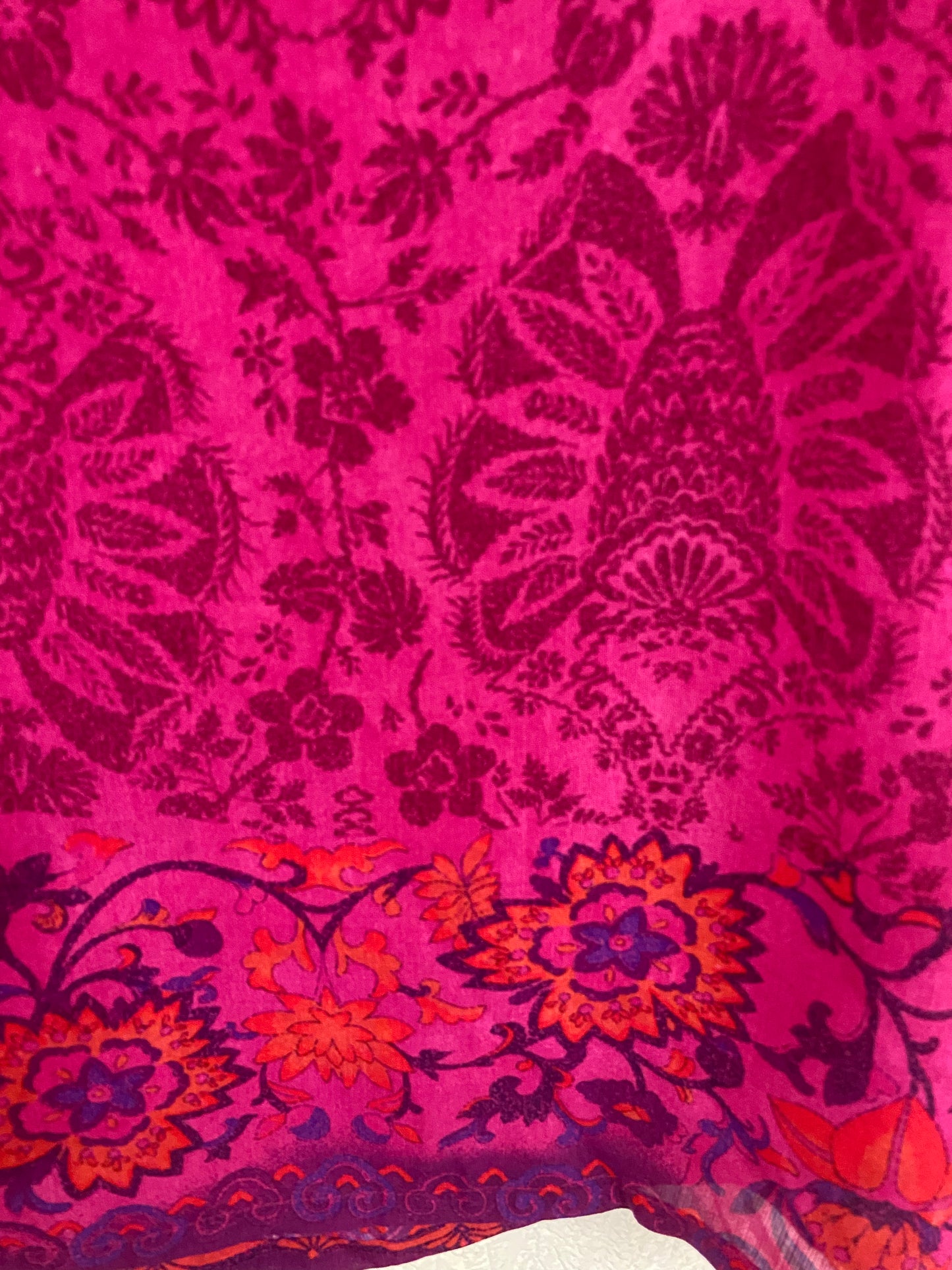 Pink Patterned Floral Printed Vest Top Size L