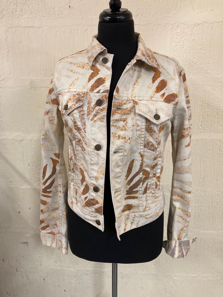 Denim and Supply White Denim Jacket with Desert Camo by Ralph Lauren Size S