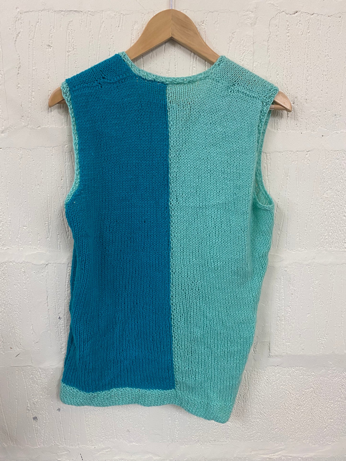 Sleeveless Turquoise and Mint Jumper Size 12