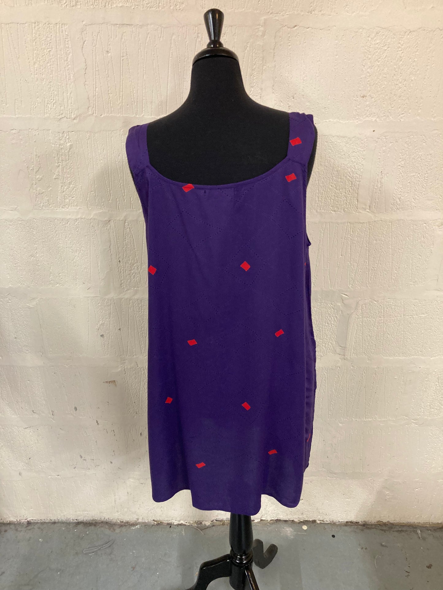 1960s Style BNWT Purple and Red Sleeveless A Line Shift Dress Size 18