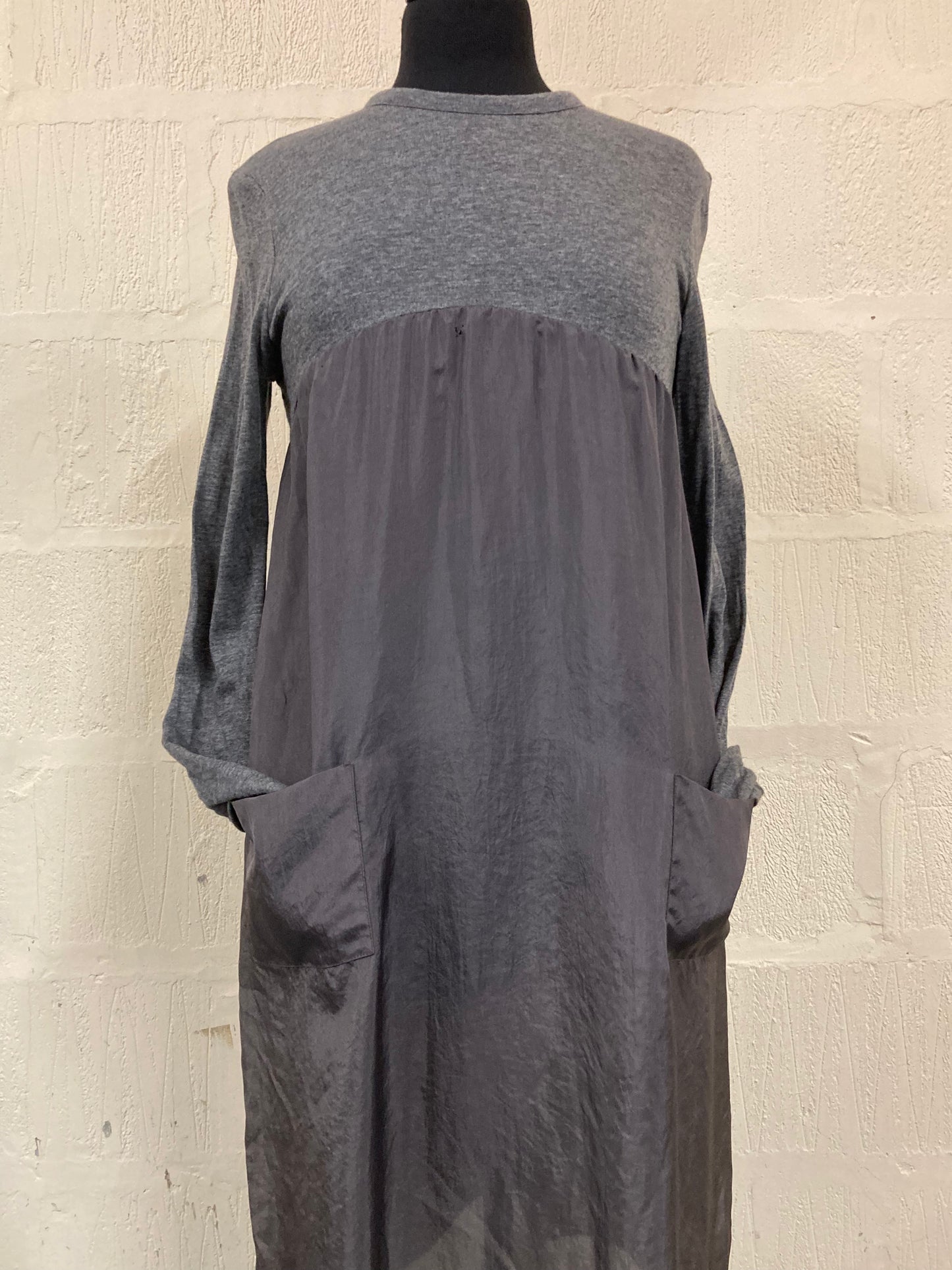 00s MARNI Grey Dress with Pockets and rear Neck Tie Size 8-10