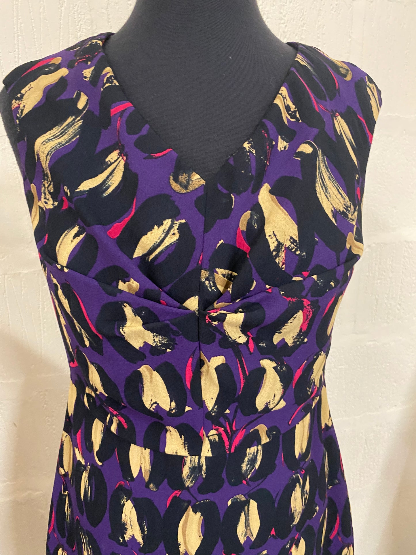 MaxMara Purple Patterned Midi Dress Size 12