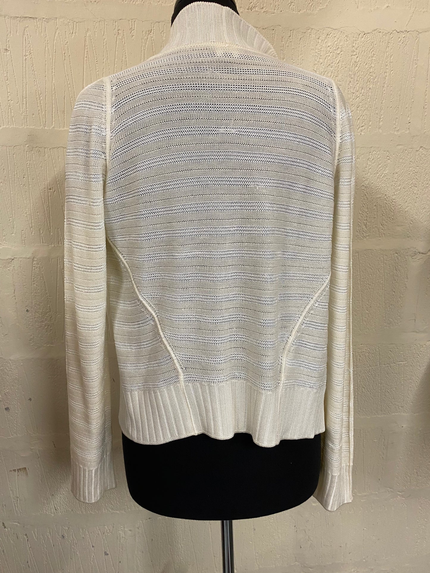 Minimal Fine Knit Giorgio Armani Cream Cardi Size 16