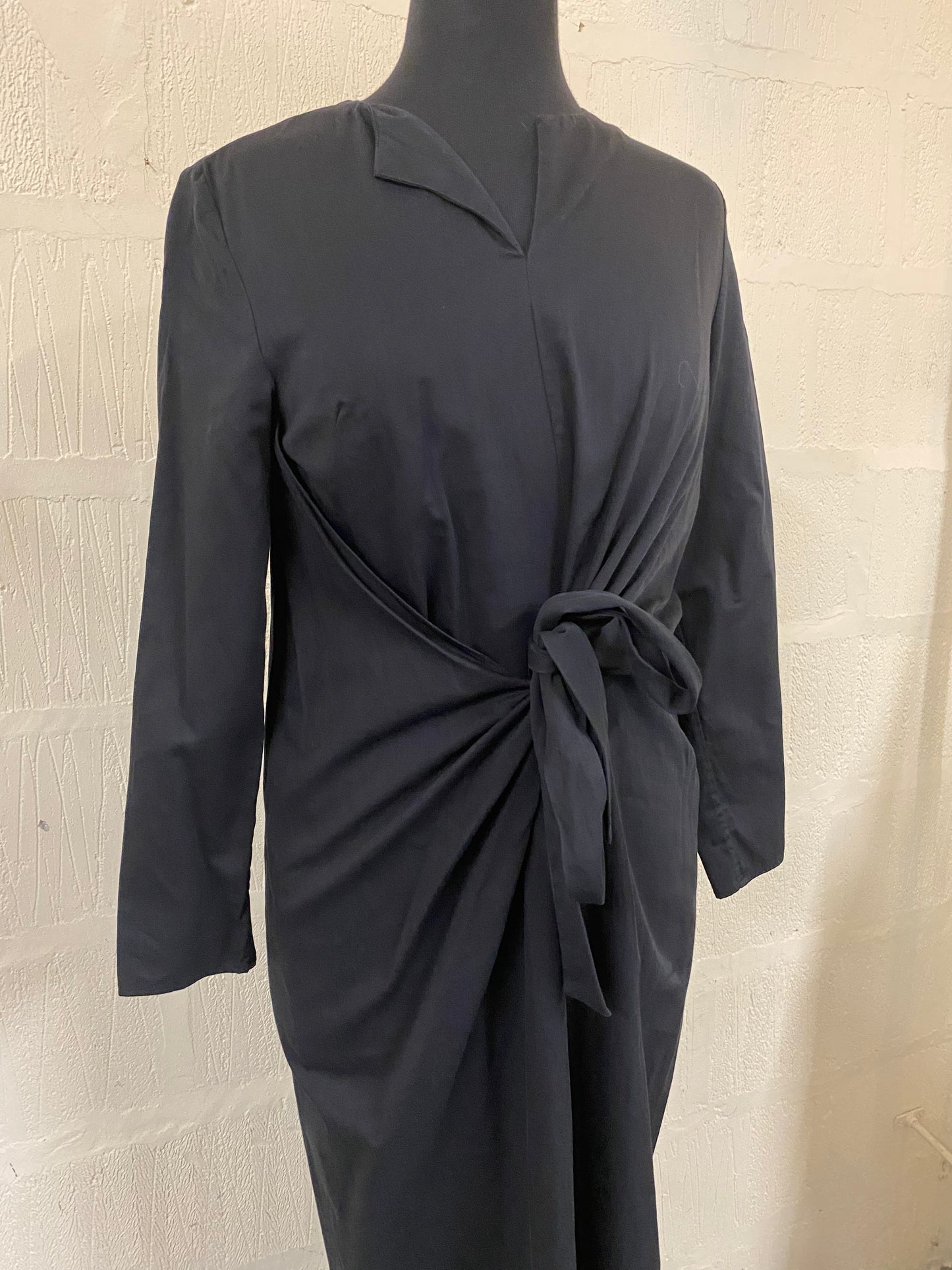 Black Wrap Cos Dress with Tie Front Size 10