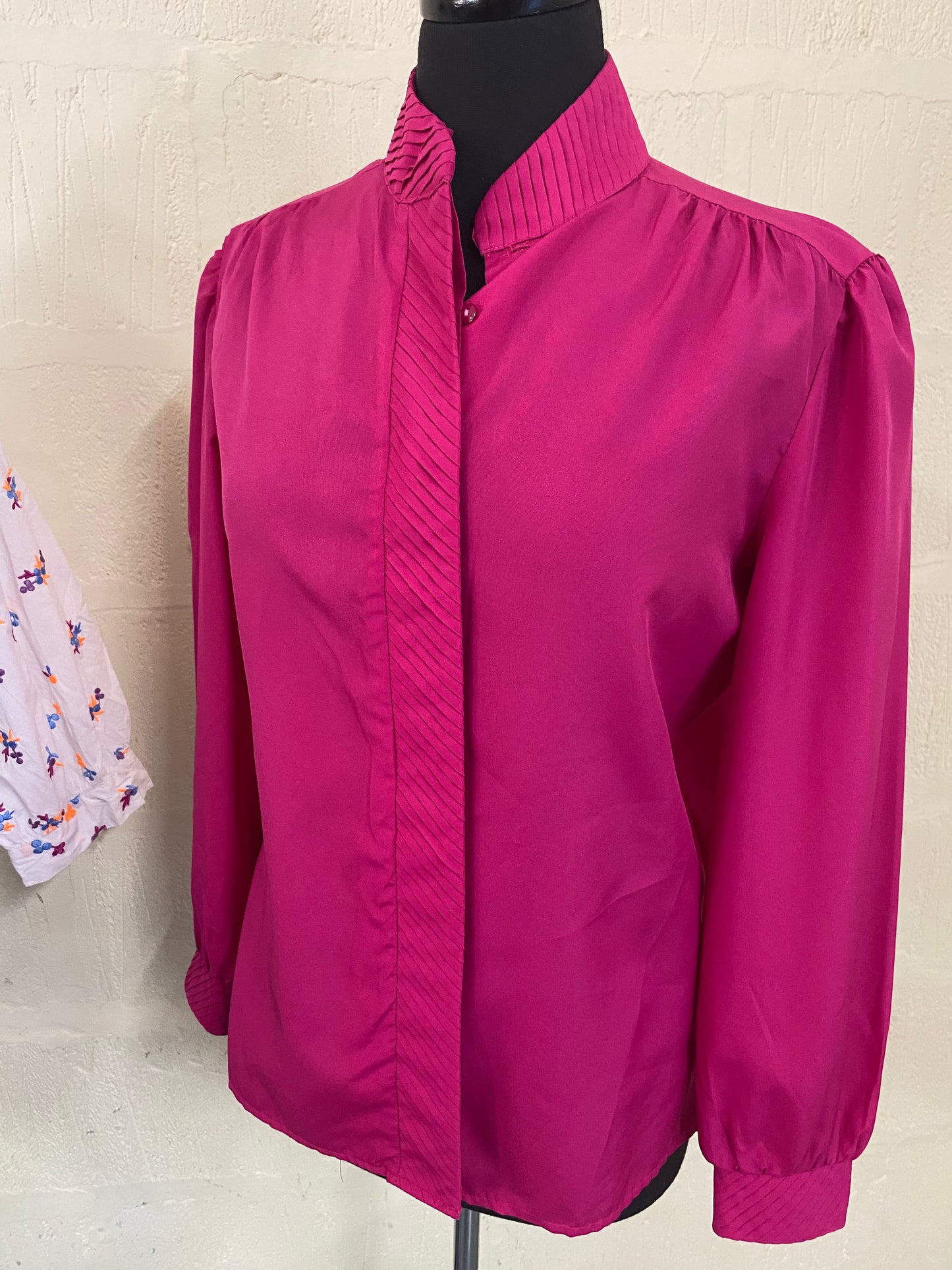 Vintage Fuschia Pink Blouse Size 12